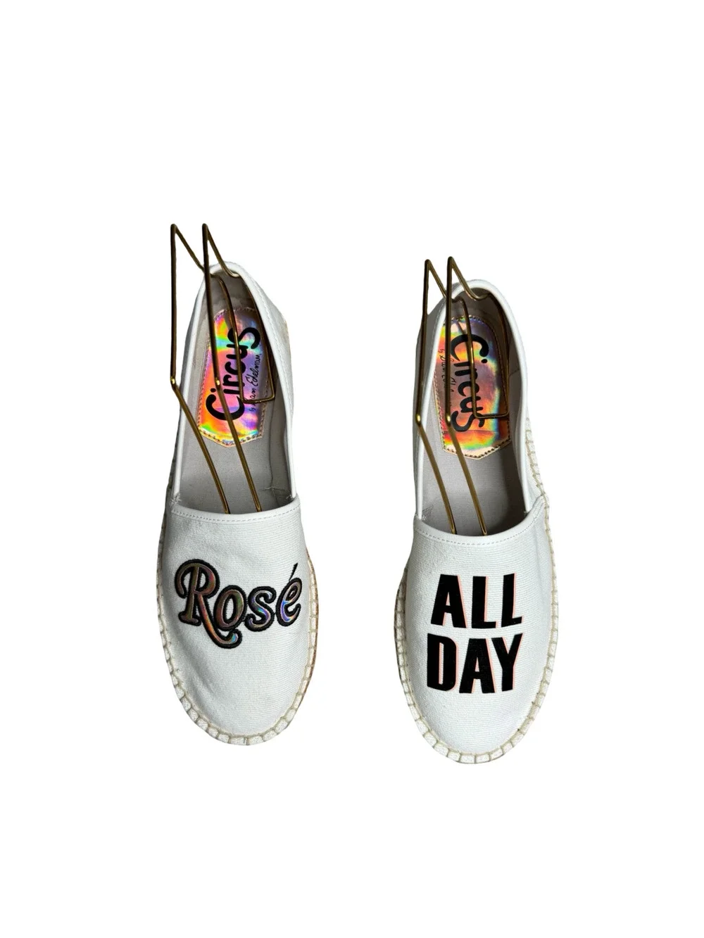 Circus by Sam Edelman Leni Espadrille Flats Rosé All Day White Shoes Sz. 8M